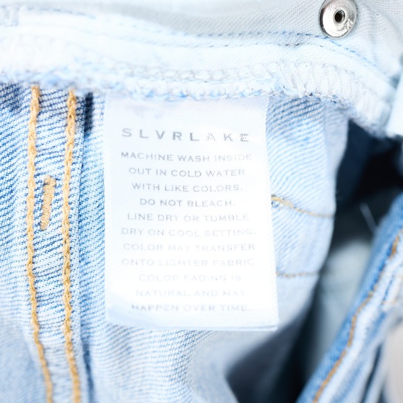 SLVRLAKE Straight Leg Jeans Women 30 Light Blue High Rise Premium Denim - Picture 9 of 11